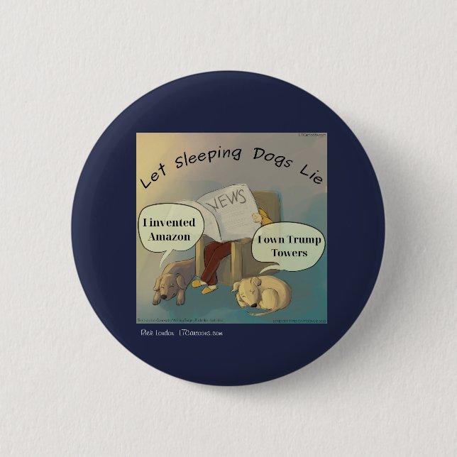 Rick London "Sleeping Dogs Lie" Comic Button (Front)
