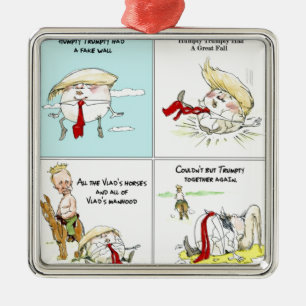 Rick London "Trumpty Dumpty" Funny Trump Gift Metal Tree Decoration