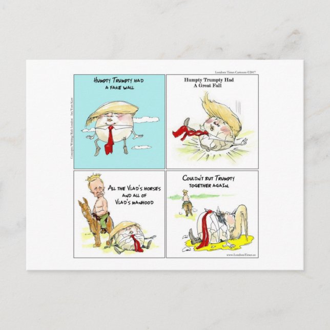 Rick London "Trumpty Dumpty" Funny Trump Gift Postcard (Front)