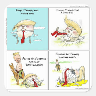 Rick London "Trumpty Dumpty" Funny Trump Gift Square Sticker