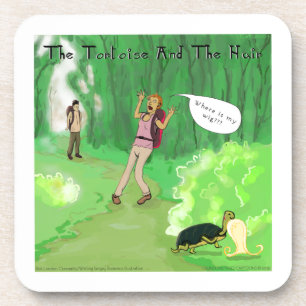 Rick London Turtle And The Wig Hair Funny Coaster