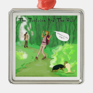 Rick London Turtle And The Wig Hair Funny Metal Tree Decoration