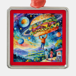 Rick London Vegan Sees Meateator In Space Funny Metal Tree Decoration