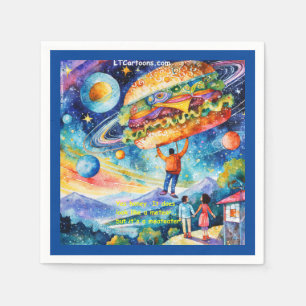 Rick London Vegan Sees Meateator In Space Funny  Napkin