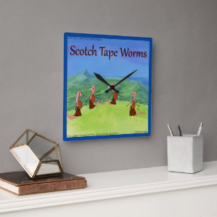 Rick London Worms From Scotland Funny Square Wall Clock