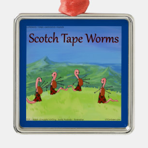 Rick London Worms Of Scotland Comic Tree Metal Tree Decoration