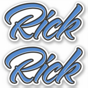 Rick name blue sticker embroiderset