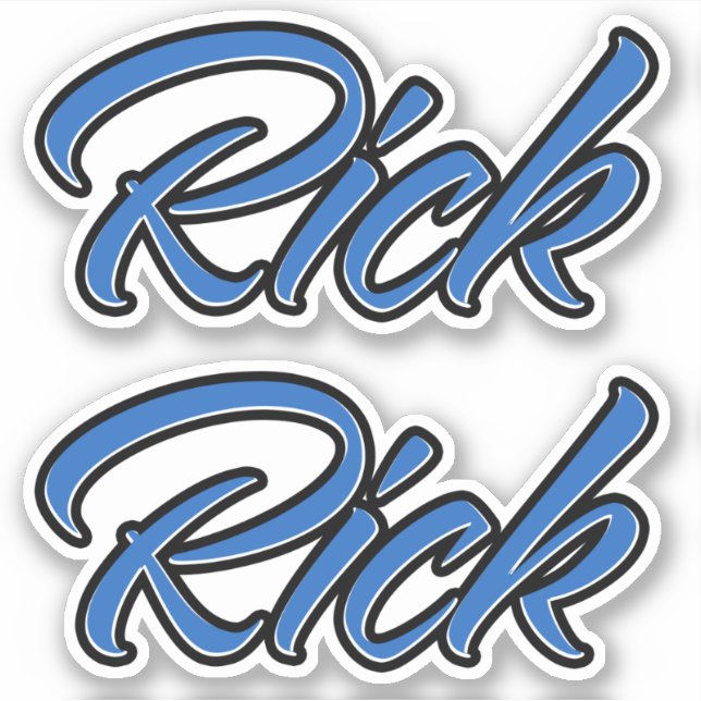 Rick name blue sticker embroiderset (Front)