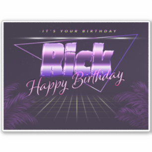 Rick Name First name lila retro Sticker Birthday