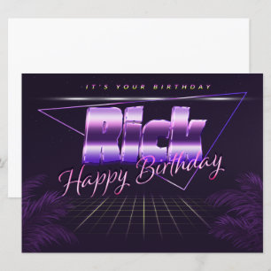 Rick Name Vorname lila retro Karte Geburtstag Card