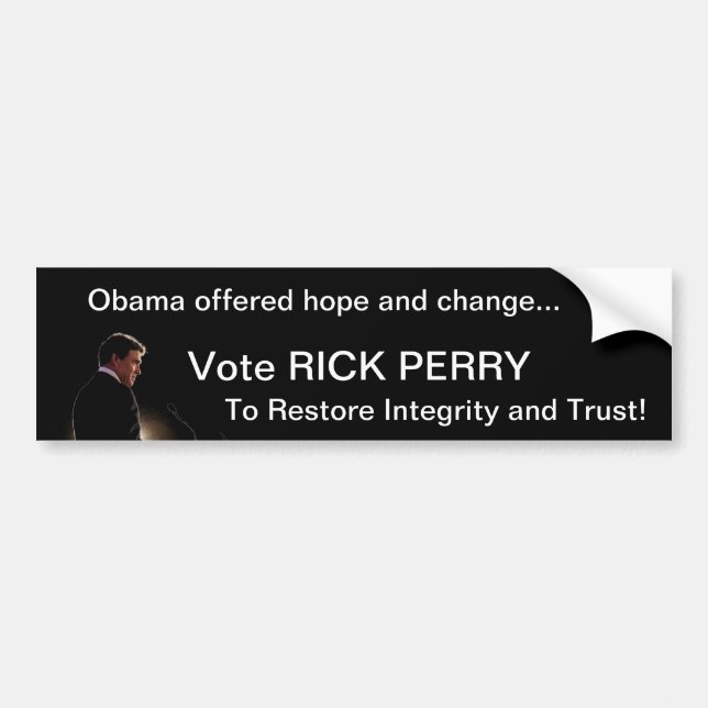 Rick Perry - Integrity and Trust Bumper Sticker (Front)