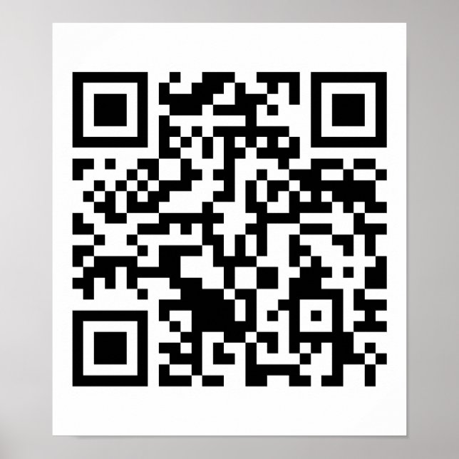 Rick Roll QR Code Rickrolled Poster (Front)
