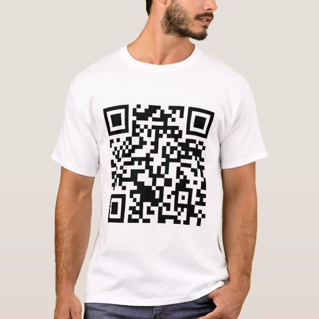 Rick Roll QR code Rickrolled T-Shirt (Front)