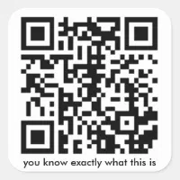 Rick Roll QR Code Rickrolled Square Sticker, Zazzle