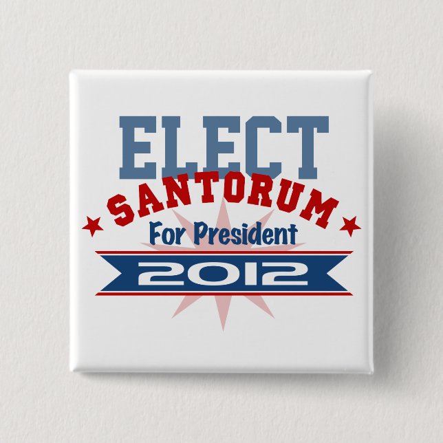 Rick Santorum 2012 15 Cm Square Badge (Front)