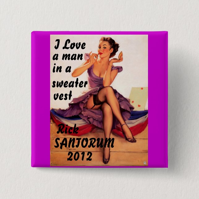 Rick Santorum 2012 15 Cm Square Badge (Front)