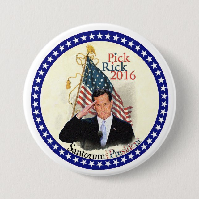 Rick Santorum for President 2016 7.5 Cm Round Badge (Front)