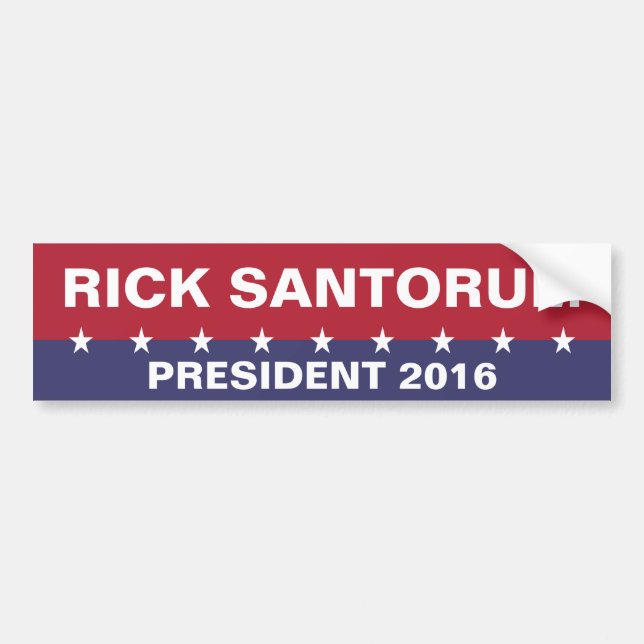 RICK SANTORUM for President 2016 Bumper Sticker (Front)
