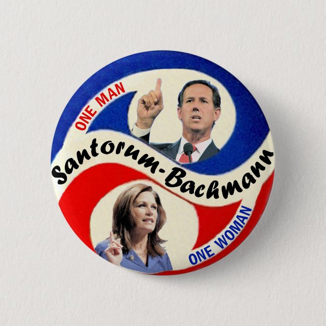 Rick Santorum / Michele Bachmann 6 Cm Round Badge (Front)