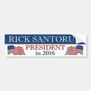 Rick Santorum President in 2016 Bumper Sticker