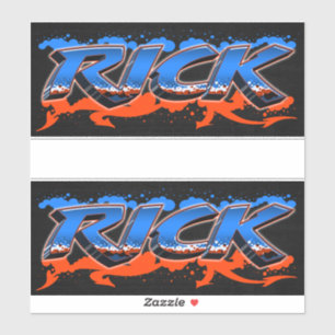 Rick Vorname Name Graffiti Aufkleber Sticker