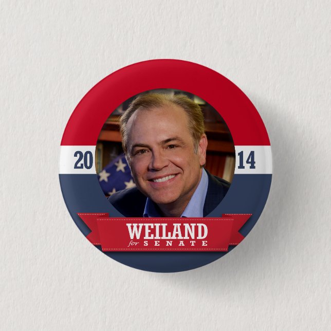 RICK WEILAND CAMPAIGN 3 CM ROUND BADGE (Front)
