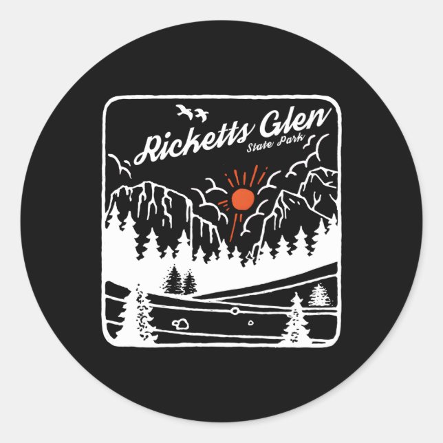 Ricketts Glen State Park Pennsylvania Modern Pn Classic Round Sticker (Front)