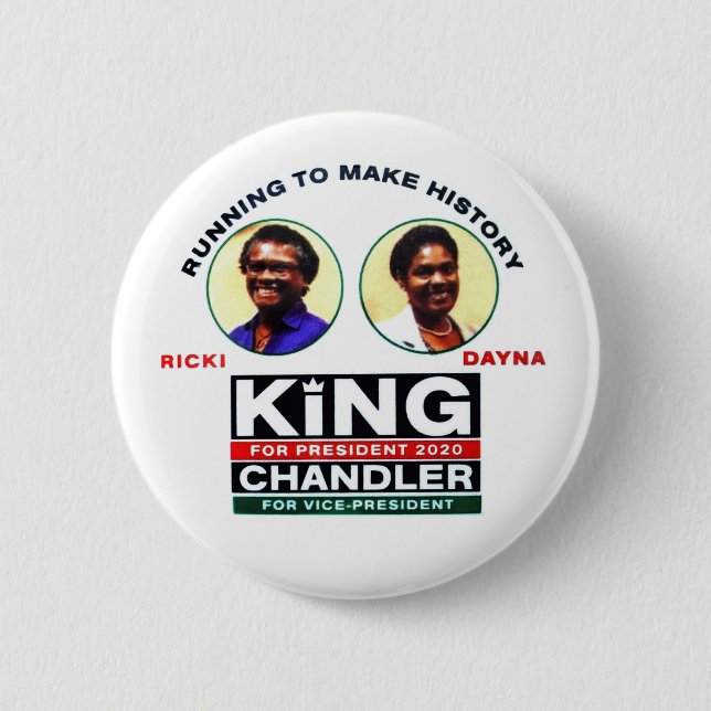 Ricki King for President 2020 6 Cm Round Badge (Front)