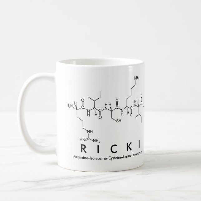 Ricki peptide name mug (Left)