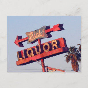 Ricks Liquor Vintage Sign Postcard