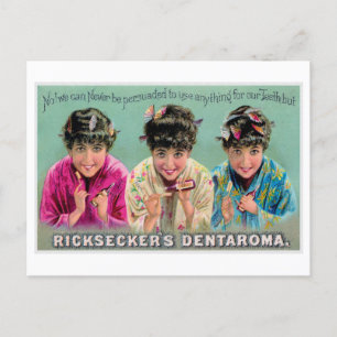 Ricksecker’s Dentaroma Vintage Toothpaste Ad Postcard