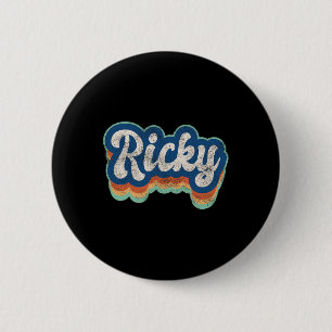 Ricky First Name Boy Vintage Style 70s 80s Persona 6 Cm Round Badge