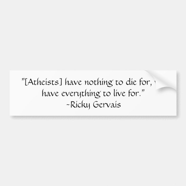 Ricky Gervais Bumper Sticker (Front)