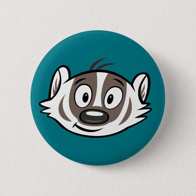 Ricky Racoon | Boomer Badger Face 6 Cm Round Badge (Front)