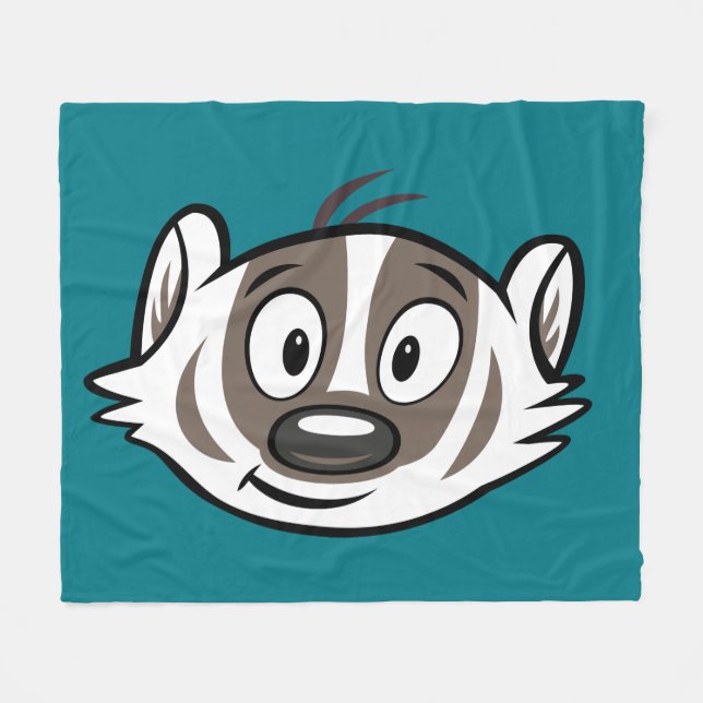 Ricky Racoon | Boomer Badger Face Fleece Blanket (Front (Horizontal))
