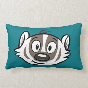 Ricky Racoon   Boomer Badger Face Lumbar Cushion