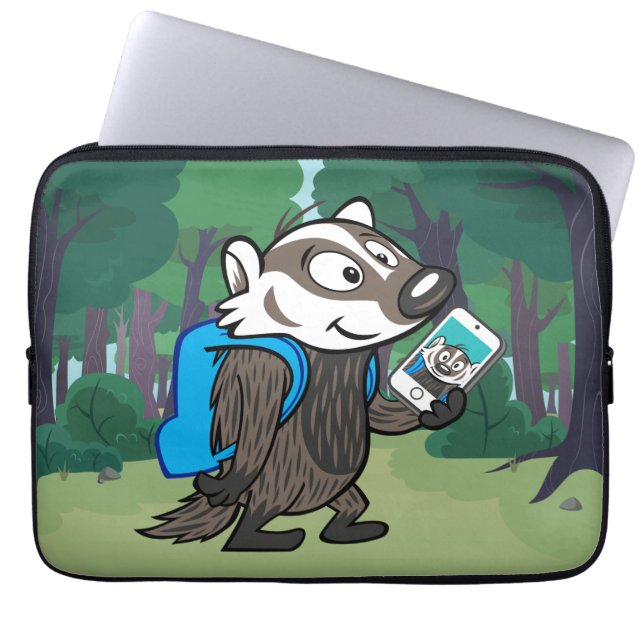 Ricky Racoon | Boomer Badger Selfie Laptop Sleeve (Front)