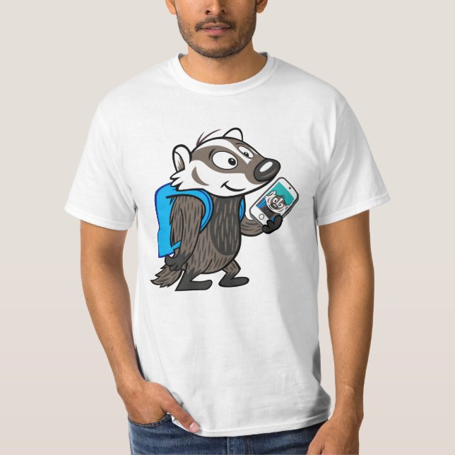 Ricky Racoon | Boomer Badger Selfie T-Shirt (Front)