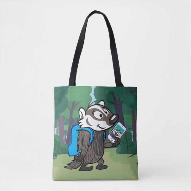 Ricky Racoon | Boomer Badger Selfie Tote Bag (Front)