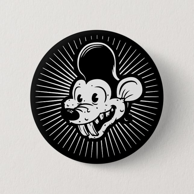 Ricky Rodent 6 Cm Round Badge (Front)