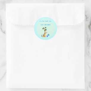 Rico the Dog Baby Boy Shower  Classic Round Sticker