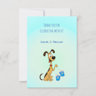 Rico the Dog Baby Boy Shower Thank You Card
