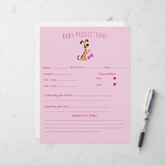 Rico the Dog holding baby shoes Game Booklet