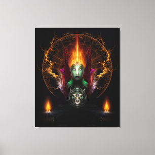 Riddian Queen Of Fire Fractal Art Composition Canvas Print