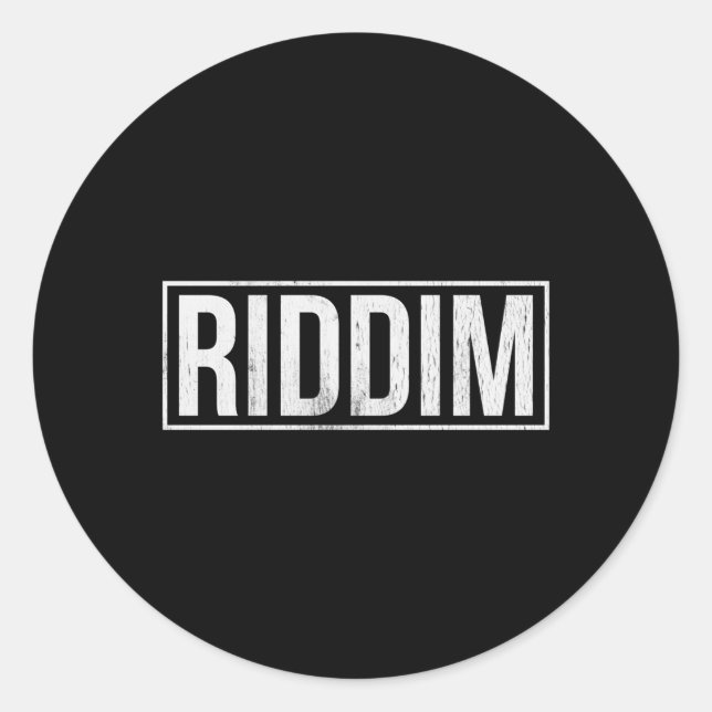 Riddim Dubstep Edm Headbanger Bass Rave Festival Classic Round Sticker (Front)