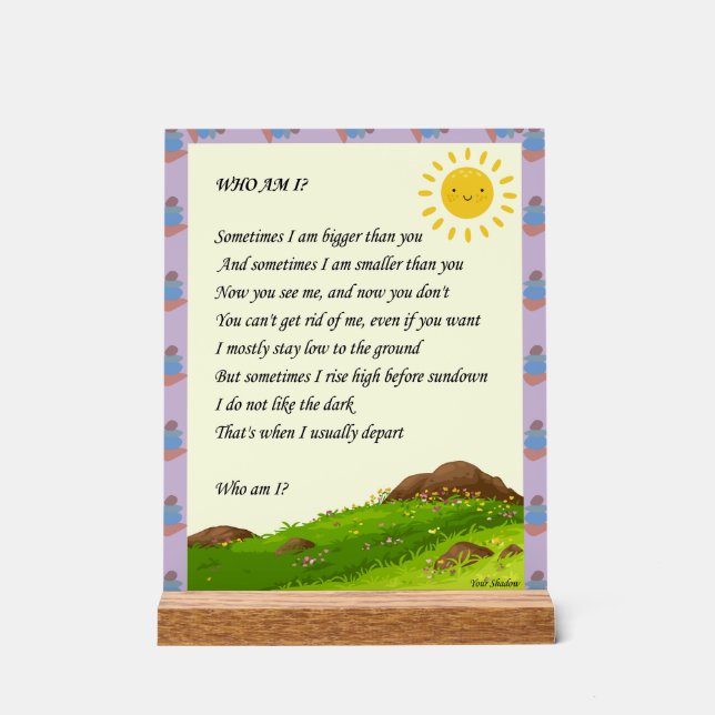 Riddle Art Acrylic Sign (Front)