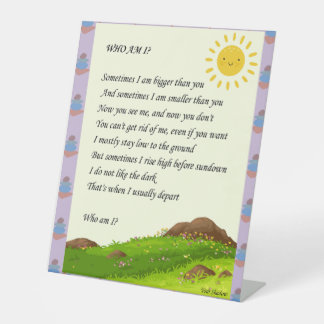 Riddle Art Pedestal Sign