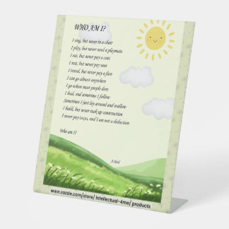 Riddle Art Pedestal Sign