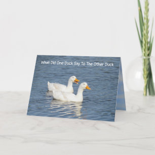Cheeky White Duck Looking Up' Greeting Cards (GC053241