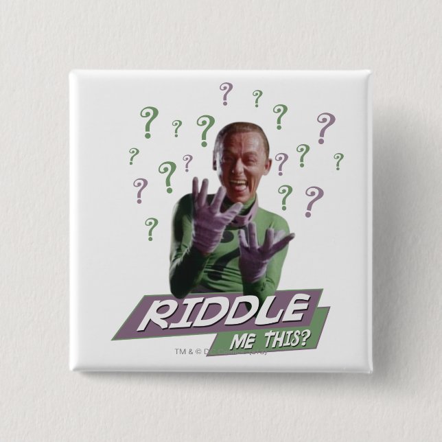 Riddler - Riddle Me This 15 Cm Square Badge (Front)